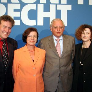 Kreisvorsitzender Thomas Ostermann, Mechtild Rothe MdEP, EU-Kommissar Günter Verheugen und Landratskandidatin Ulrike Boden